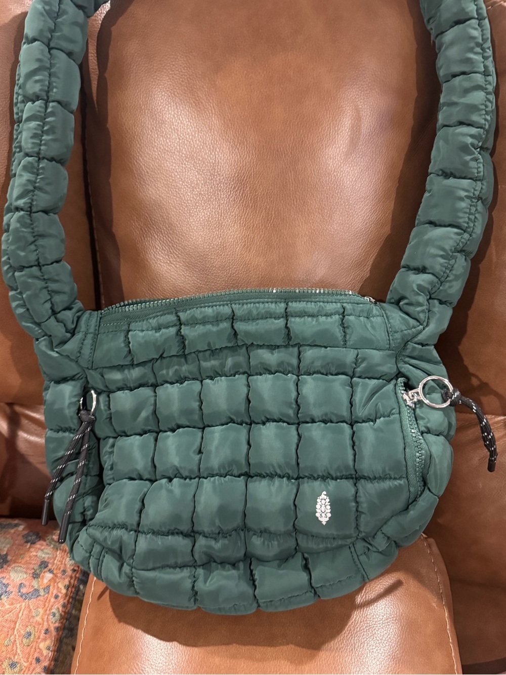Quilted Shoulder Bag in Forest Green